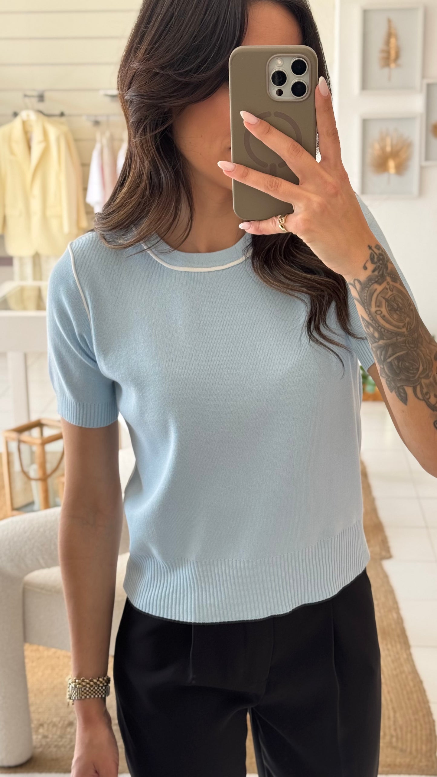 T-shirt | azul c/ risca branca