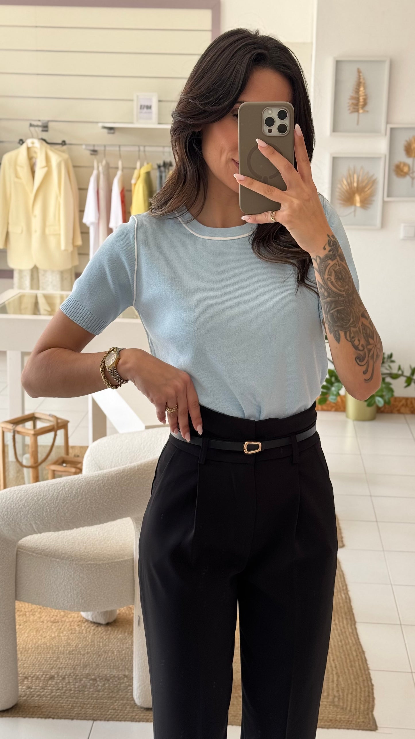 T-shirt | azul c/ risca branca
