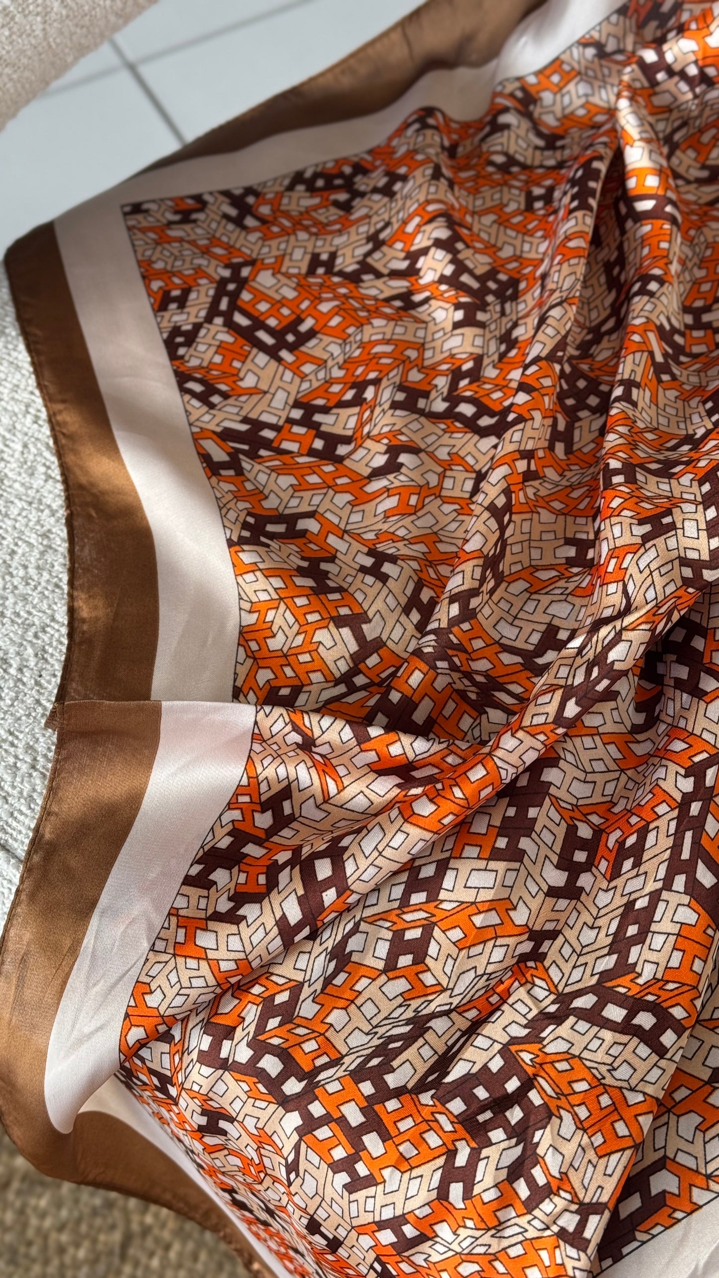 Lenço | brown & orange