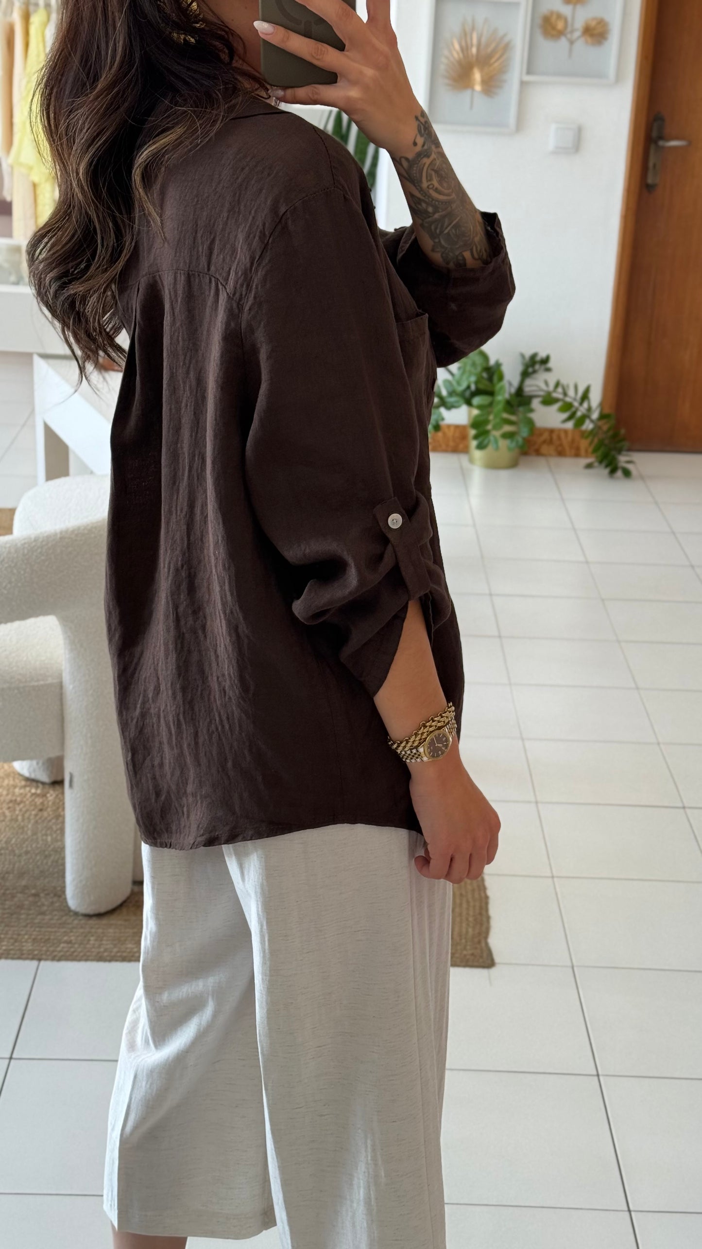 Camisa Linho | castanho