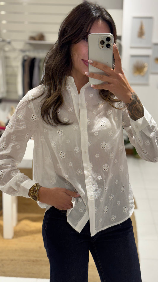 Camisa bordado inglês | branco