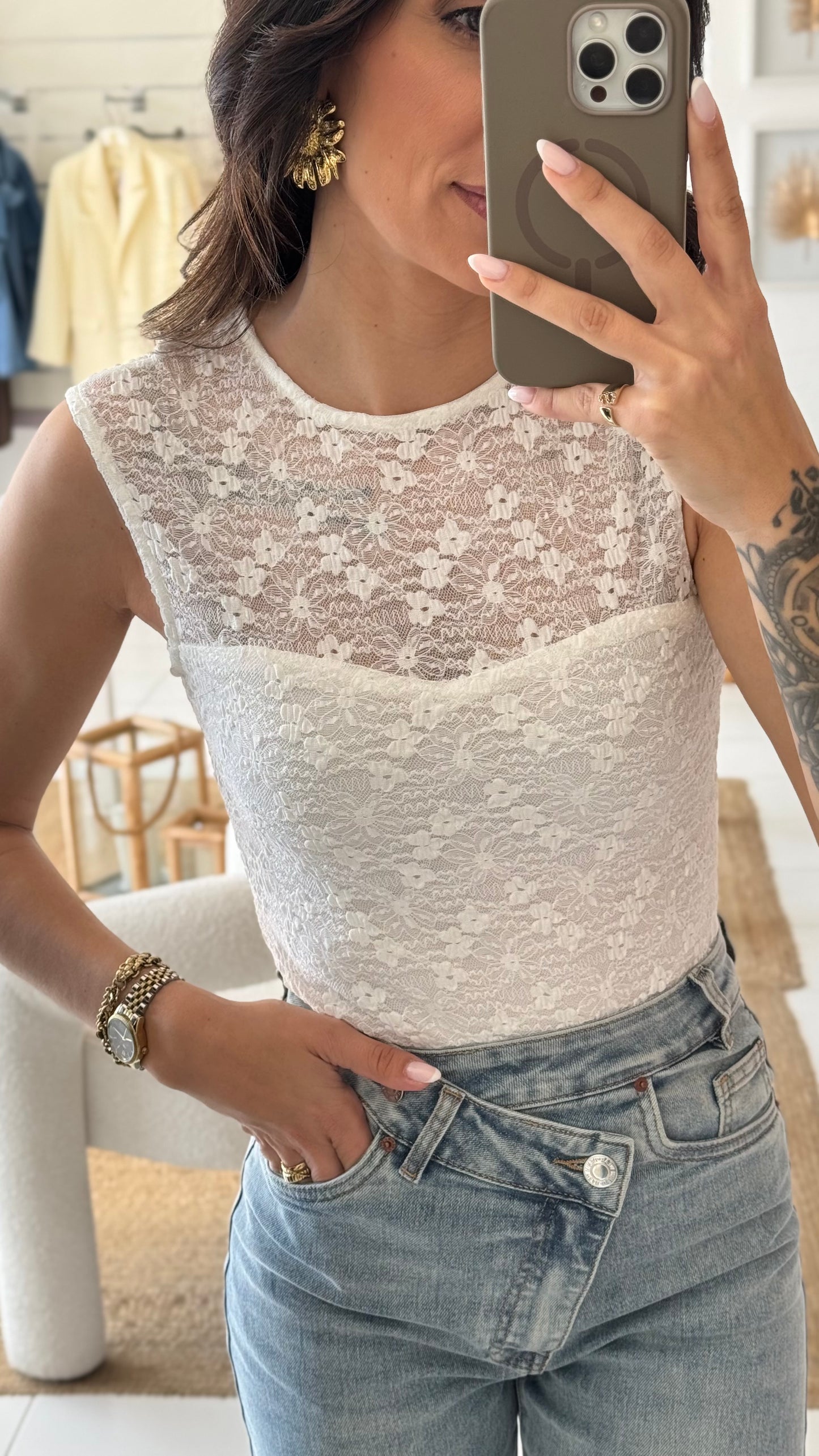 Body rendado | white
