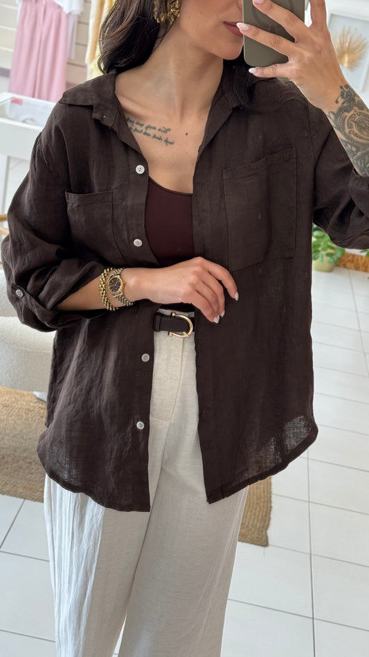 Camisa Linho | castanho